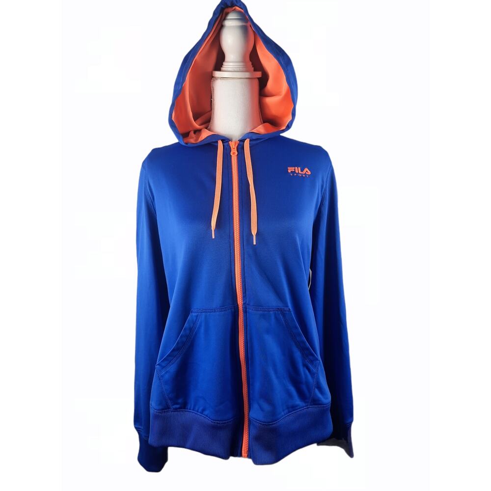 Fila blue orange athletic hooded jacket